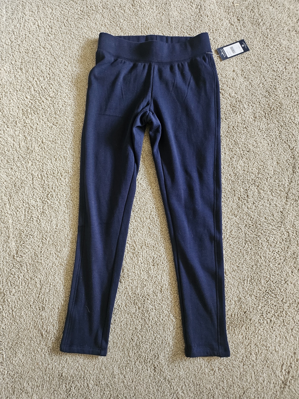 Lands End Sweat Pants Womens Small Indigo Blue High Waist   No Pockets